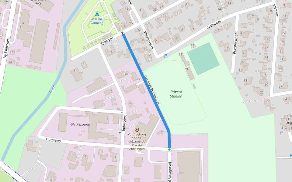 Gammel Rosagervej walking route map in Præstø