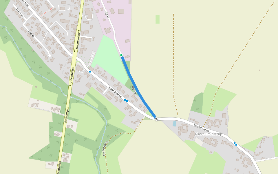 Teglvej walking route map in Tappernøje