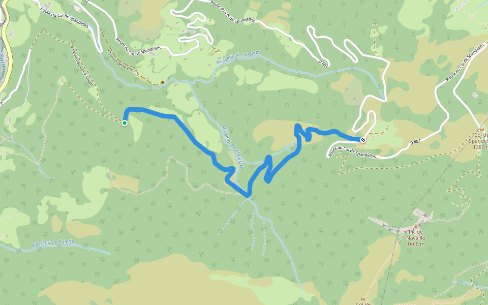 Chemin du Col d'Ansan walking route map in Ferrières