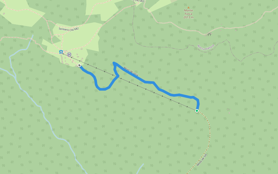 Mont de sora walking route map in Costoia