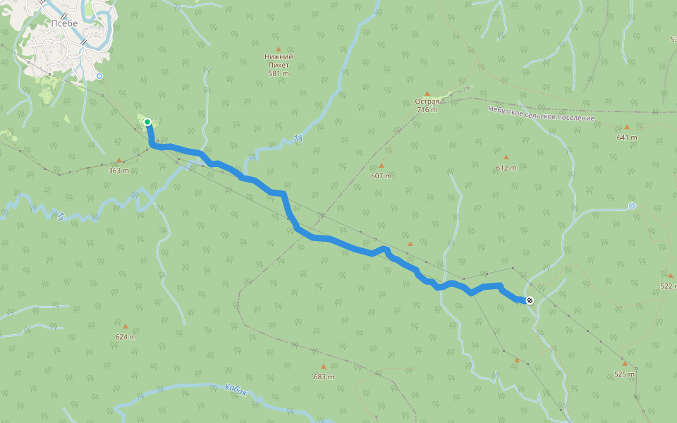 К дольменам walking route map in Psebe