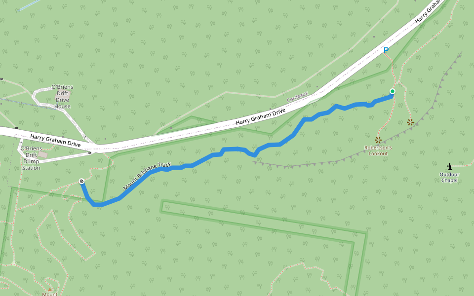 Mount Brisbane Track walking route map in Mount Keira