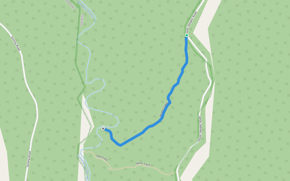 Miners Track walking route map in Steiglitz