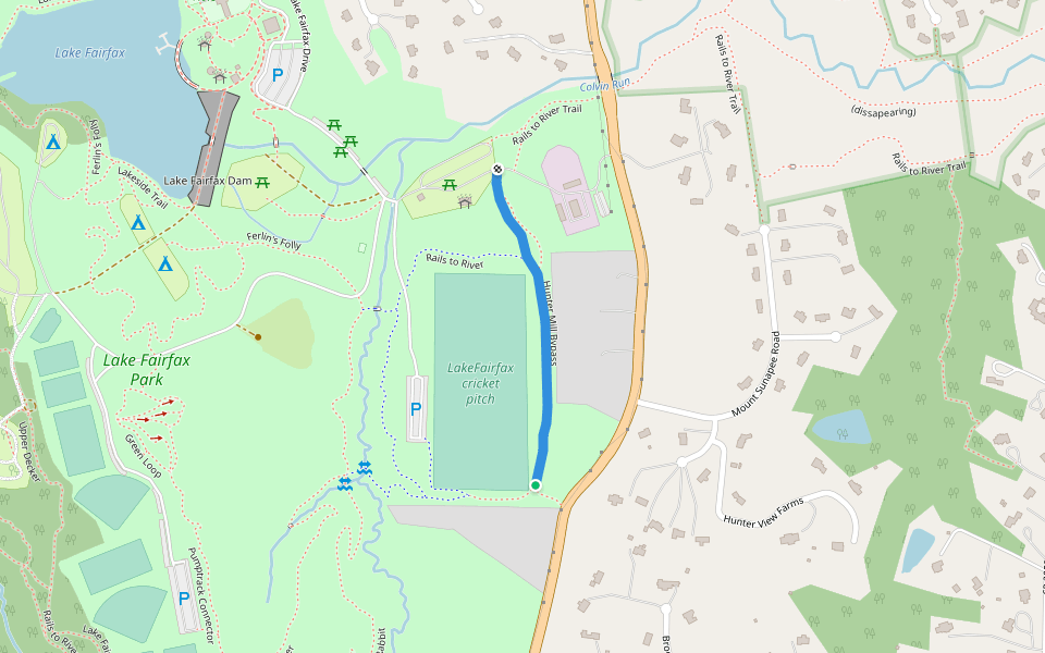 Hunter Mill Bypass walking route map in Vienna