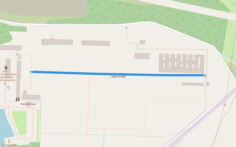 Lagerstraße walking route map in Fürstenberg/Havel