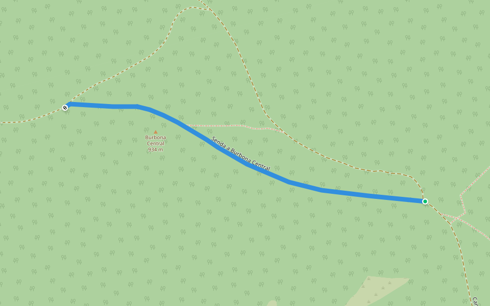 Senda a Burbona Central walking route map in Marquina