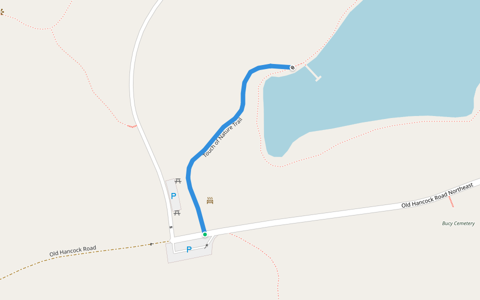 Touch of Nature Trail walking route map in Cumberland