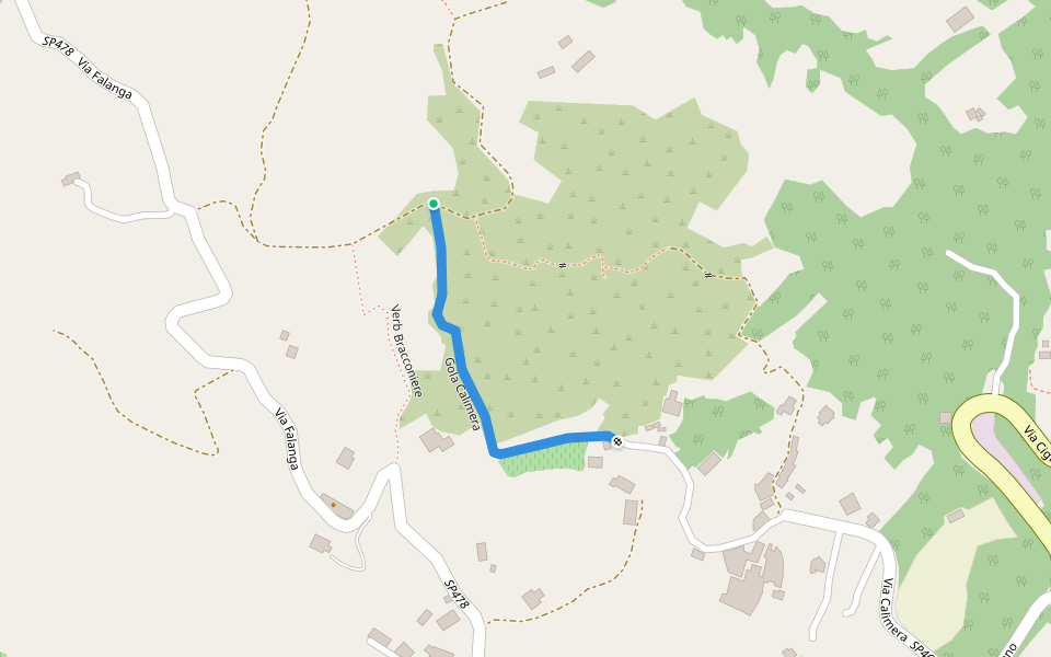 Gola Calimera walking route map in Serrara Fontana