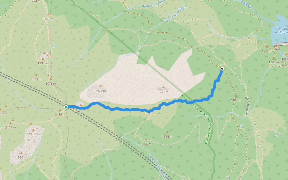 Senda Santé walking route map in Rascafría