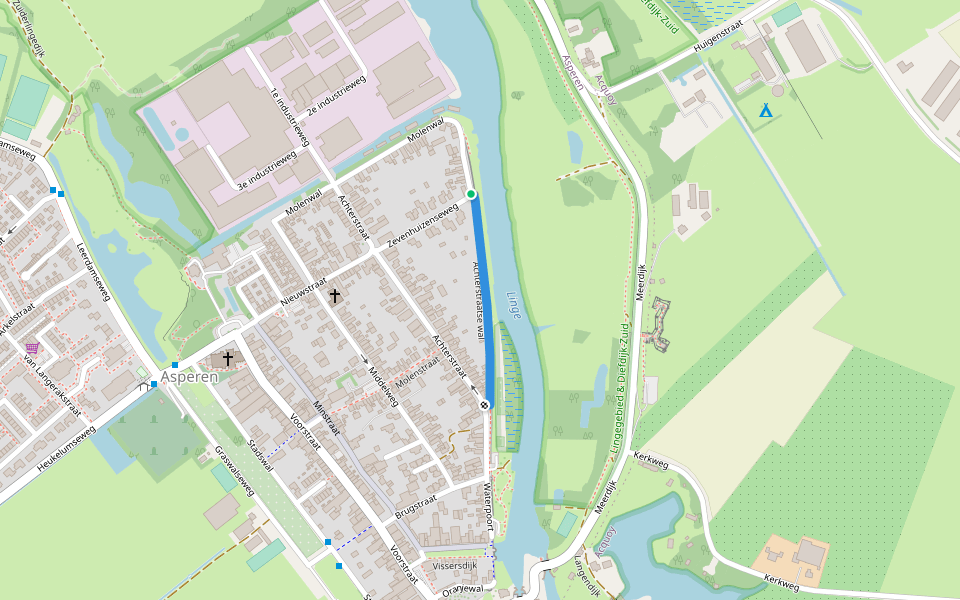 Achterstraatse wal walking route map in Asperen