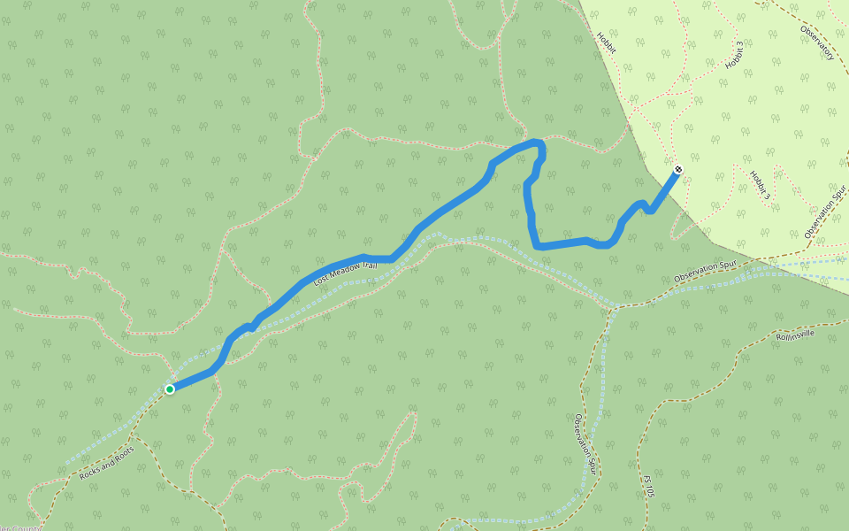 Lost Meadow Trail walking route map in Nederland