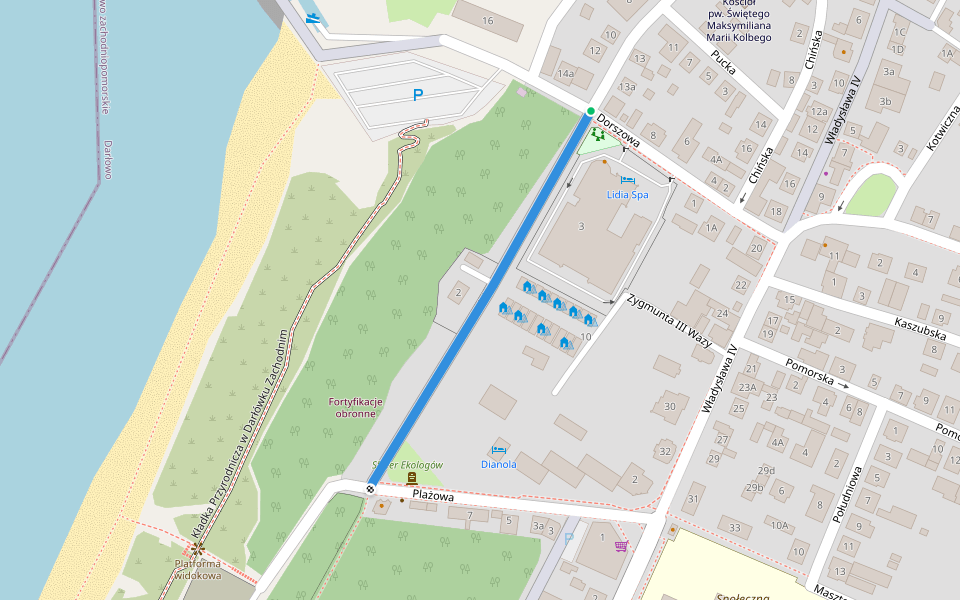Helska walking route map in Darłowo