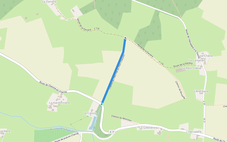 Chemin du Petit Pas au Petit Chauvon walking route map in Épineu-le-Chevreuil