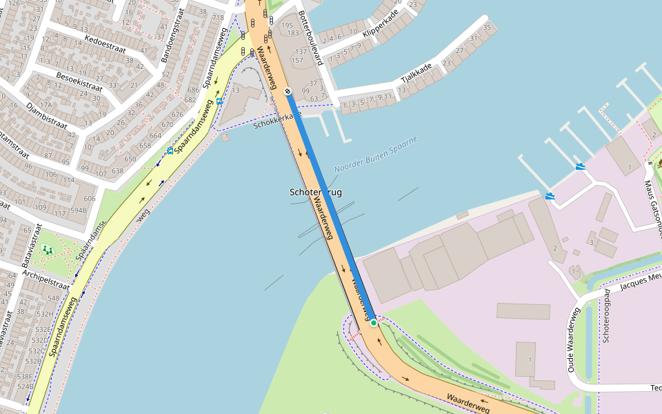 Waarderweg walking route map in Haarlem