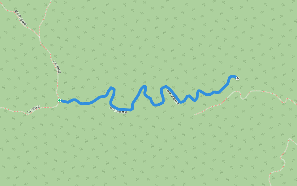 野々沢4号林道 walking route map in Iwamizawa