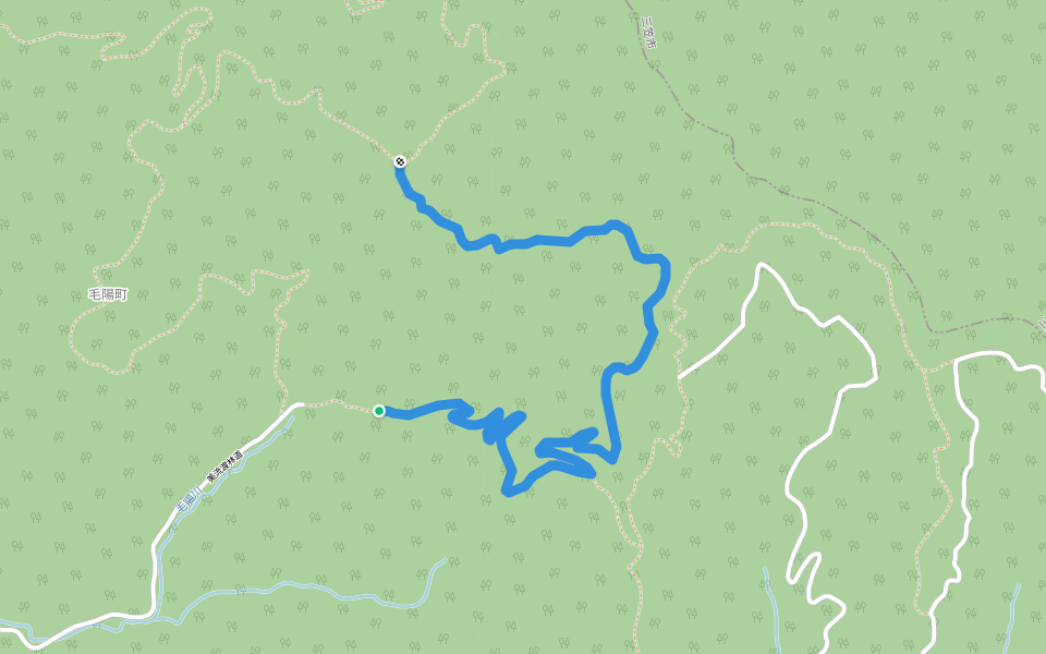 中の沢林道 walking route map in Iwamizawa