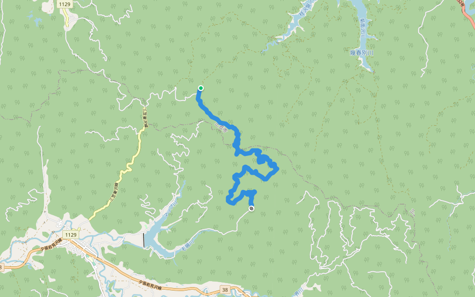 盤の沢林道 walking route map in Mikasa
