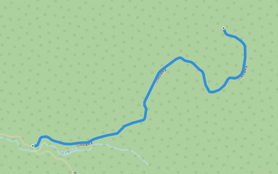 225林班線林道 walking route map in Mikasa