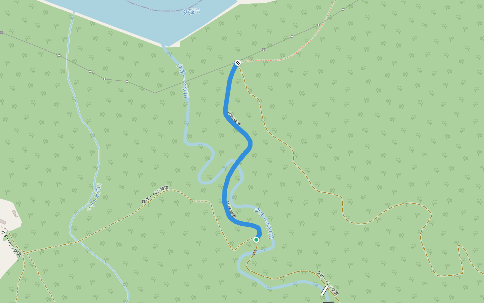 川端林道 walking route map in Yuni
