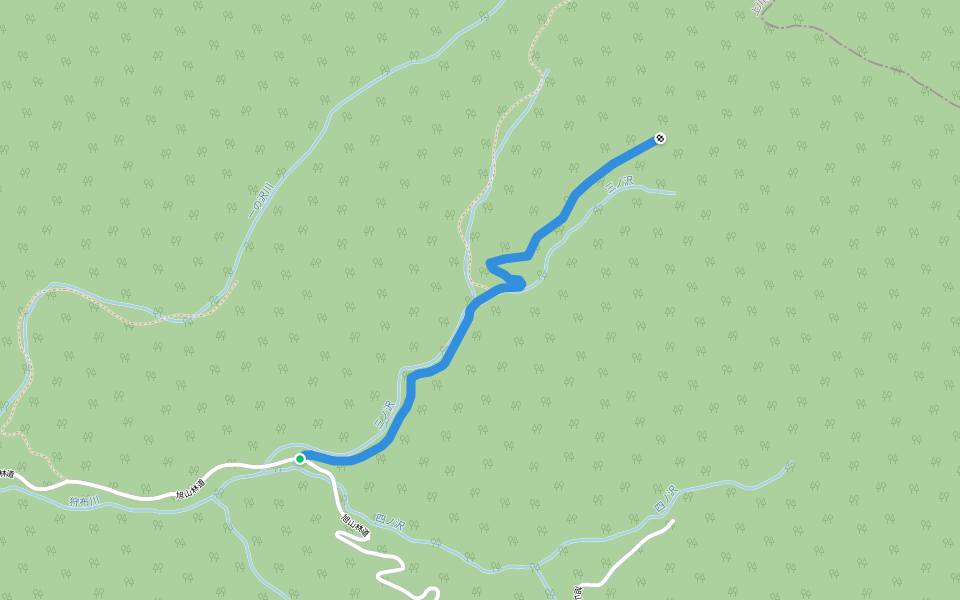 旭山三の沢林道 walking route map in Aibetsu