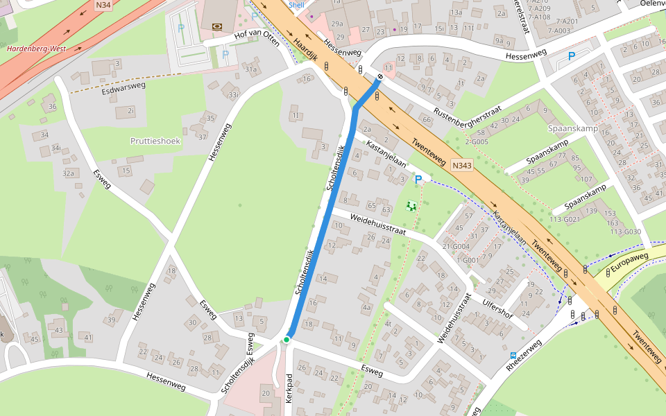 Scholtensdijk walking route map in Hardenberg