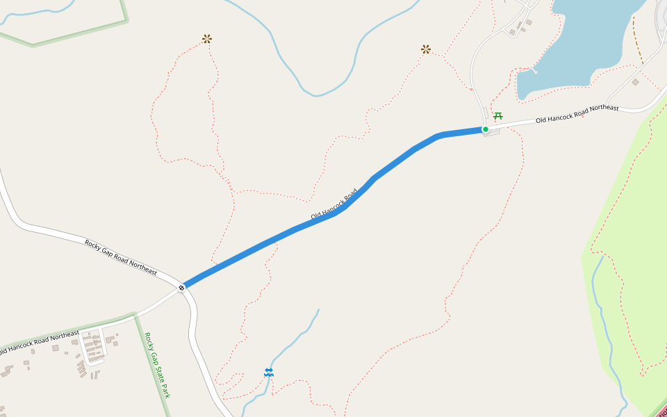 Old Hancock Road walking route map in Cumberland