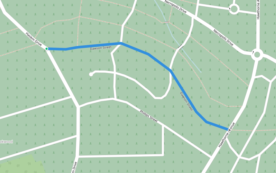 Dawson Street walking route map in Rookwood