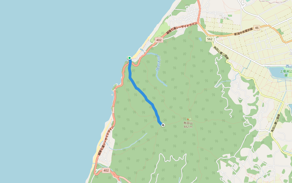 灯台コース walking route map in Niigata