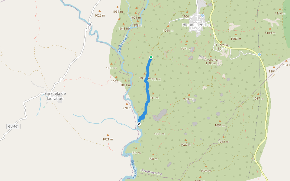 Ruta de los Miradores walking route map in Hiendelaencina