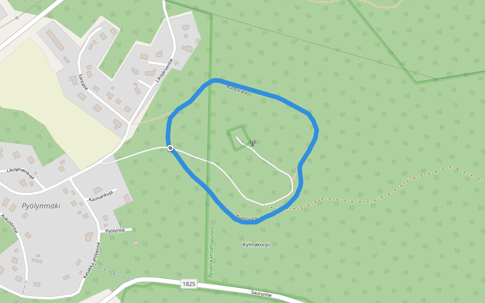 Kuntorata walking route map in Teijo