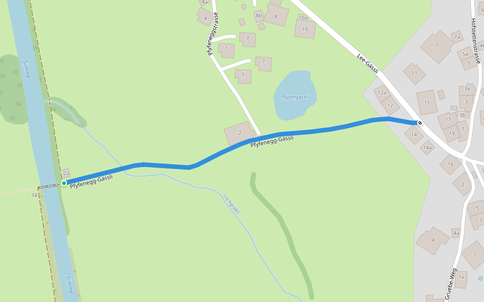 Pfyfenegg-Gässli walking route map in Zweisimmen