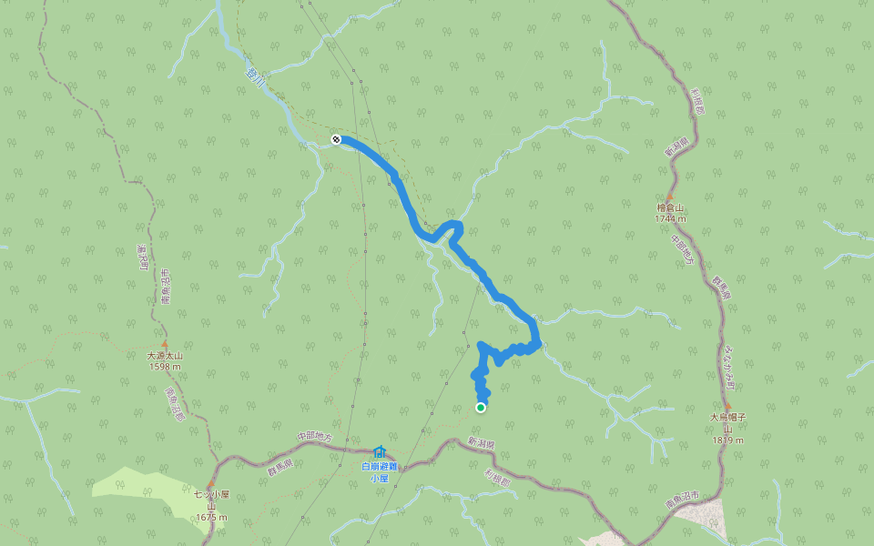 居坪坂 walking route map in Minamiuonuma