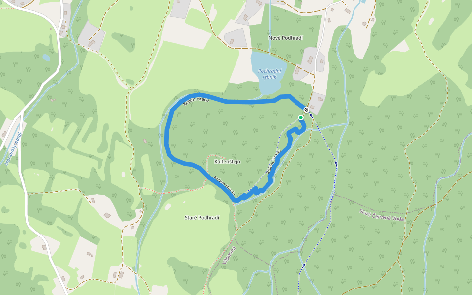Kolem Hradu walking route map in Černá Voda