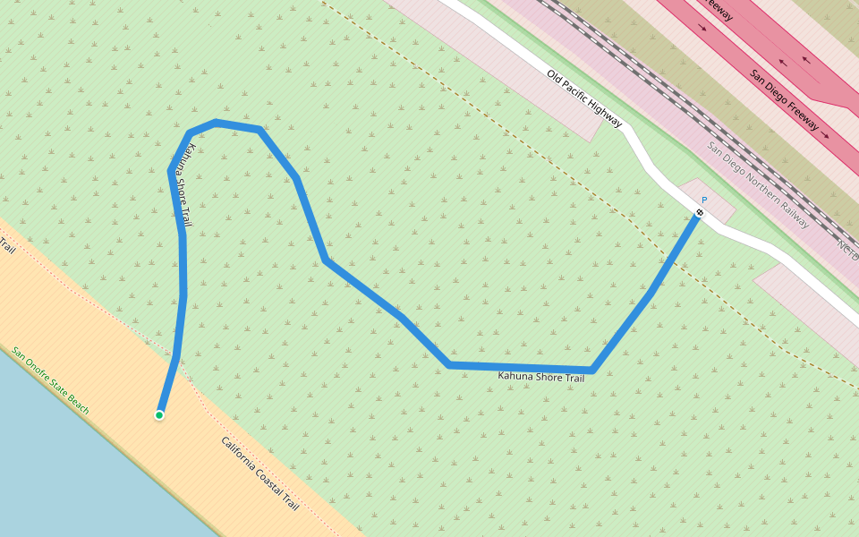 Kahuna Shore Trail walking route map in Agra