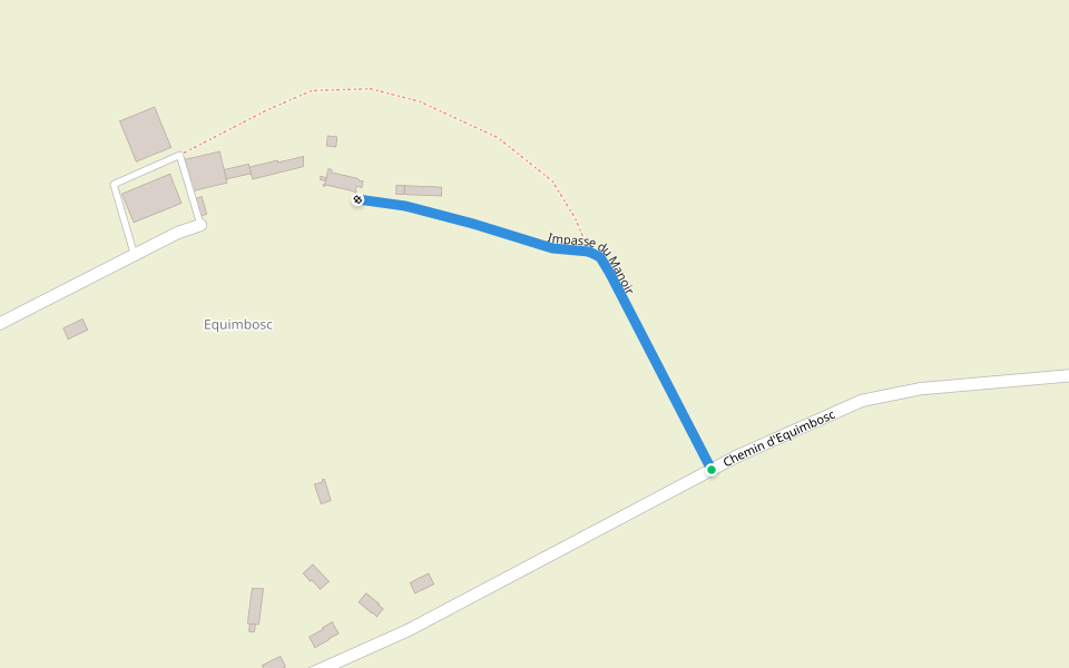 Impasse du Manoir walking route map in Hattenville