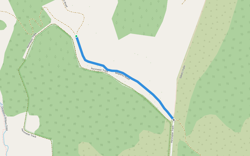 Mopanui Road walking route map in Waitati