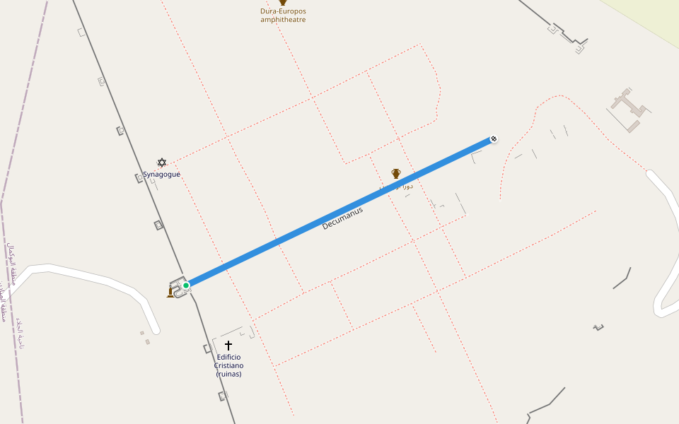 Decumanus walking route map in Gharanij