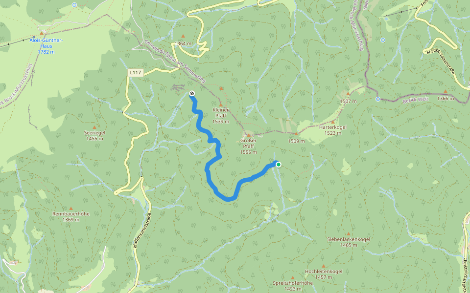 Kardinal-Nagl-Steig walking route map in Rettenegg