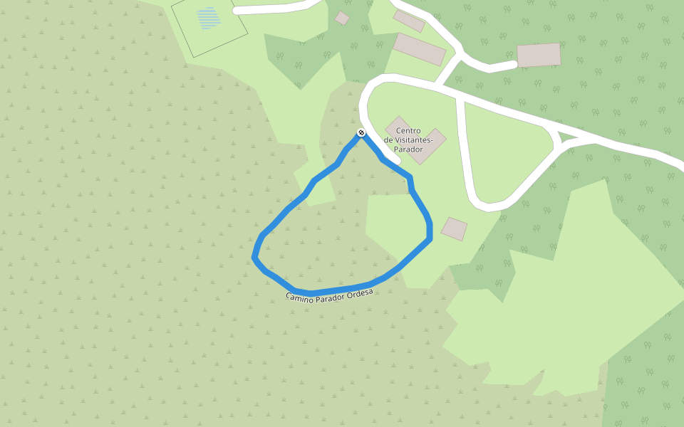 Camino Parador Ordesa walking route map in Torla-Ordesa