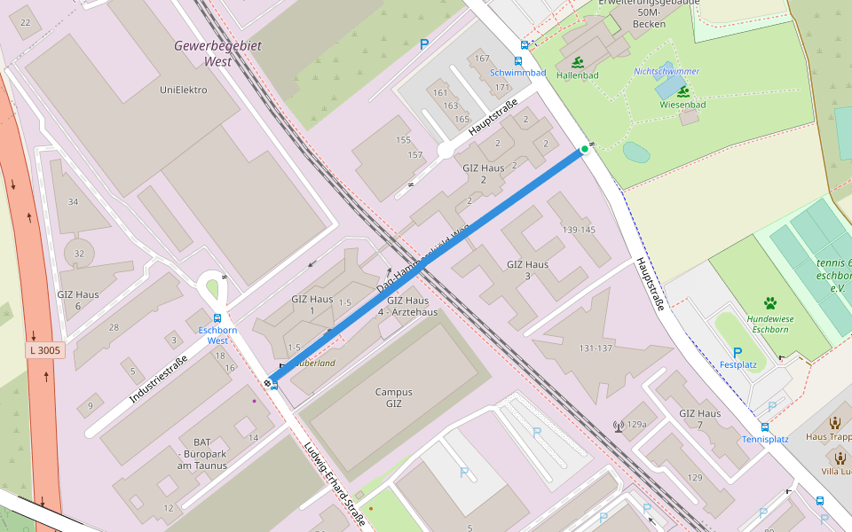 Dag-Hammarskjöld-Weg walking route map in Eschborn