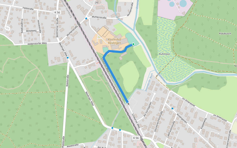 Schwarzer Weg walking route map in Bad Bevensen