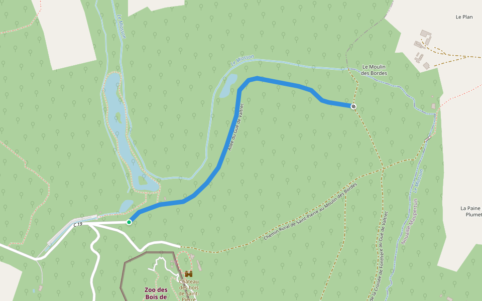 Allée du Gué de Valtrec walking route map in Smarves