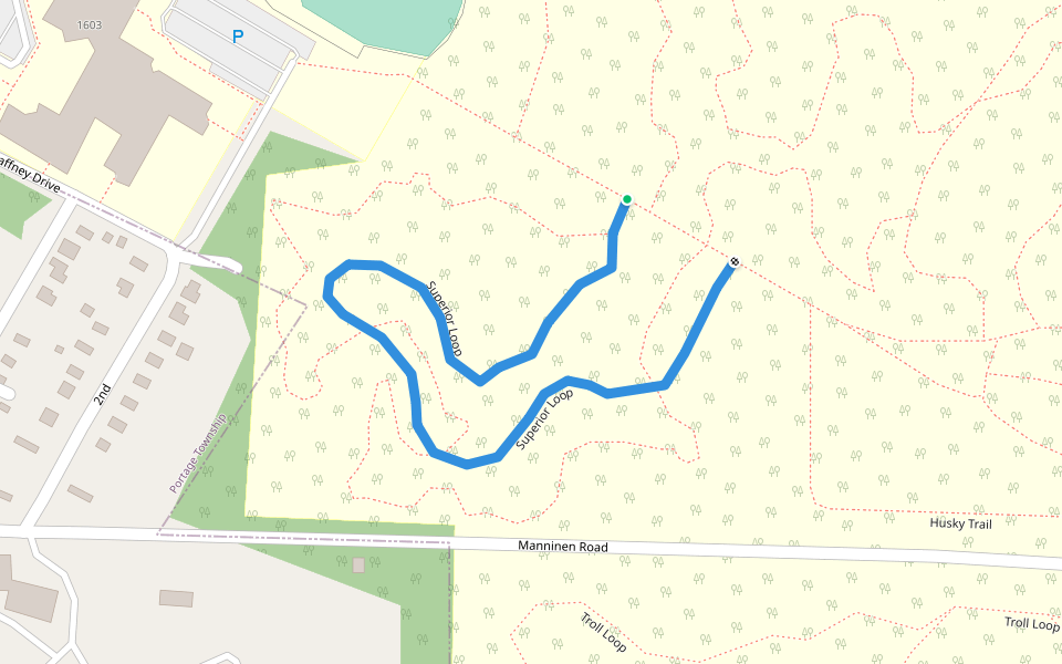 Superior Loop walking route map in Houghton