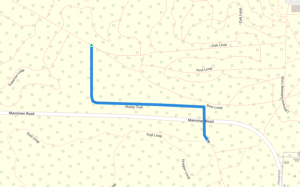 Husky Trail walking route map in Houghton