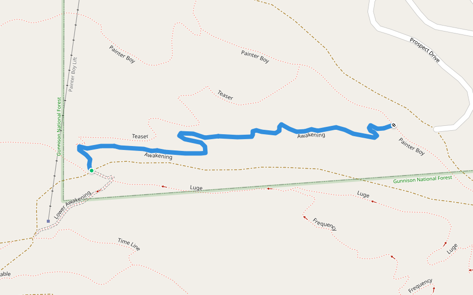 Awakening walking route map in Crested Butte