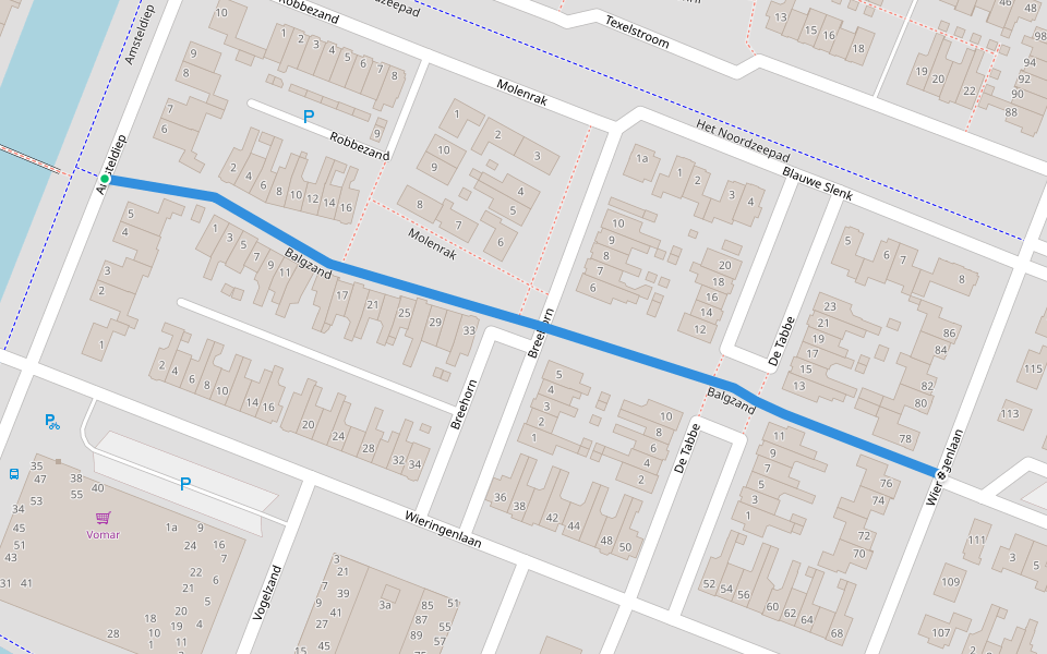 Balgzand walking route map in Volendam