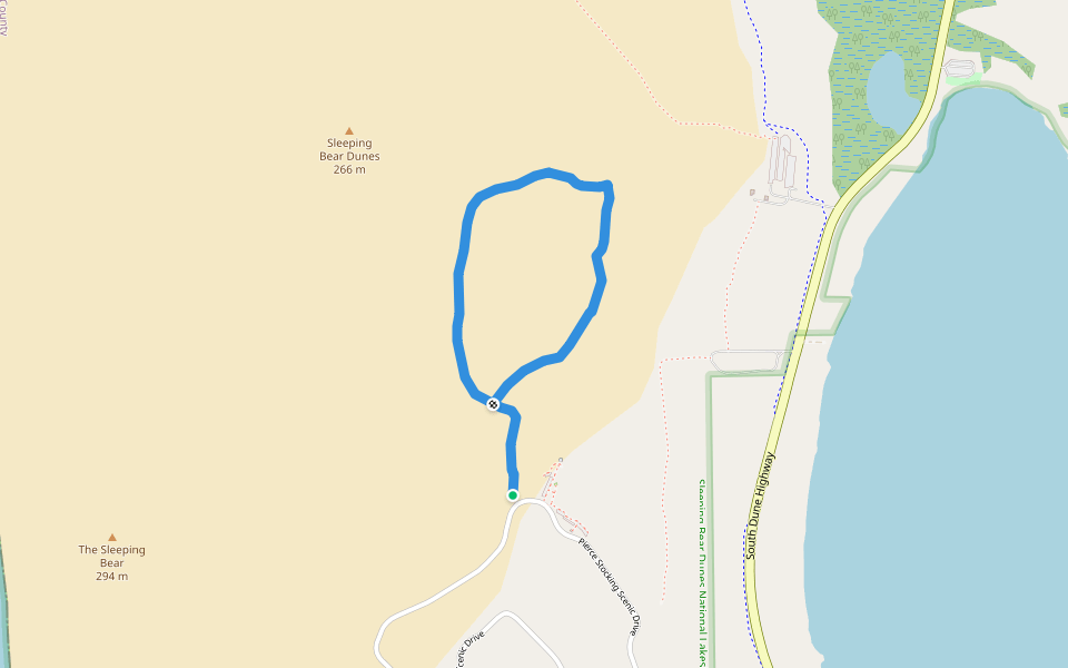 Cottonwood Trail walking route map in Glen Arbor