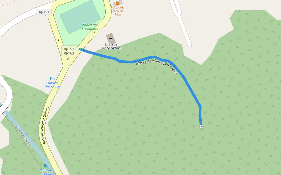 trilha para a captação de água walking route map in Visconde de Mauá