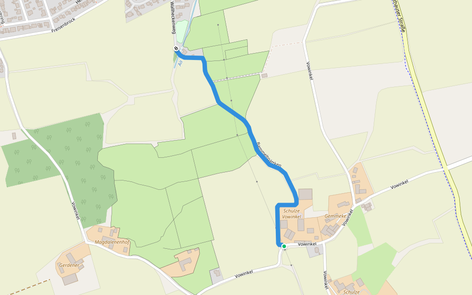 Bammeltpättken walking route map in Laer
