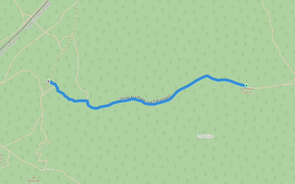 Senda a La Plana / La Plana bidea walking route map in Aguilar de Codés